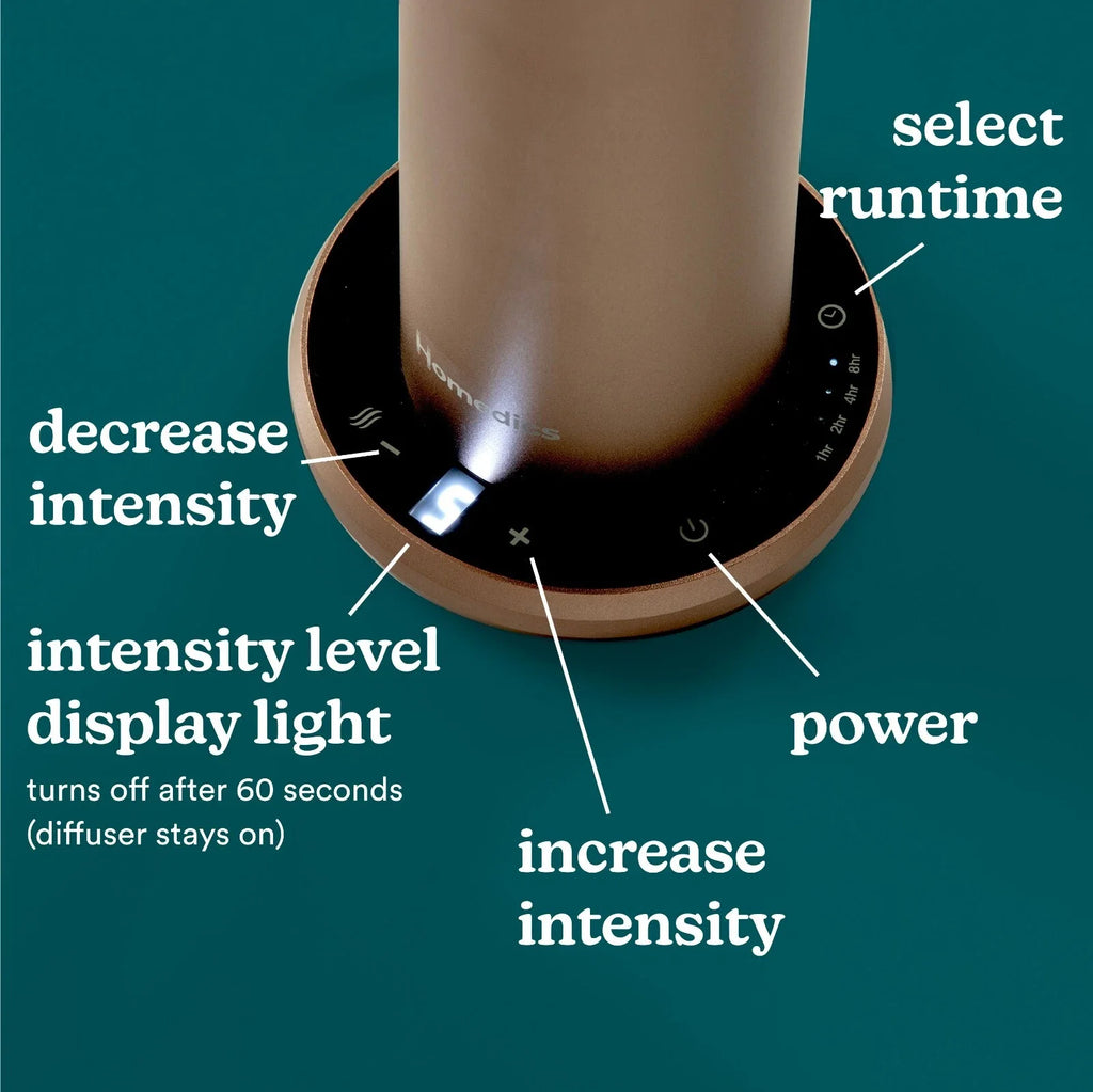Homedics SereneScent Waterless Fragrance Diffuser ARMH‑970CA Champagne + Remote