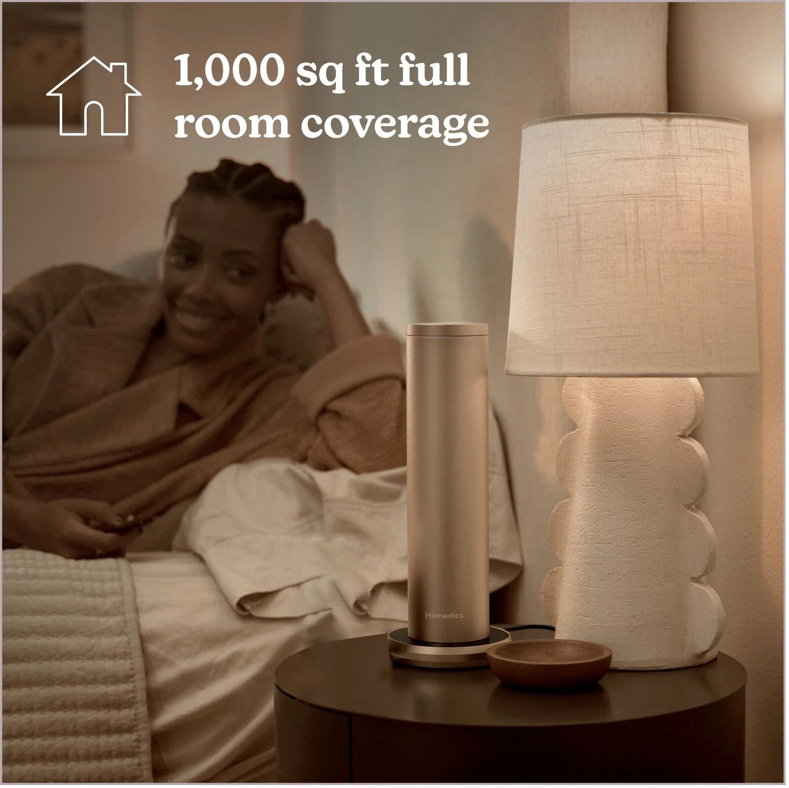 Homedics SereneScent Waterless Fragrance Diffuser ARMH‑970CA Champagne + Remote